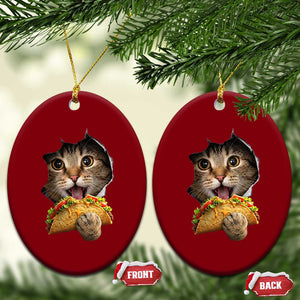 Funny Cat Eating Taco Ceramic Ornament Mexican Food Lover Gift TS12 Print Your Wear