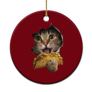 Funny Cat Eating Taco Ceramic Ornament Mexican Food Lover Gift TS12 1pc Red Print Your Wear