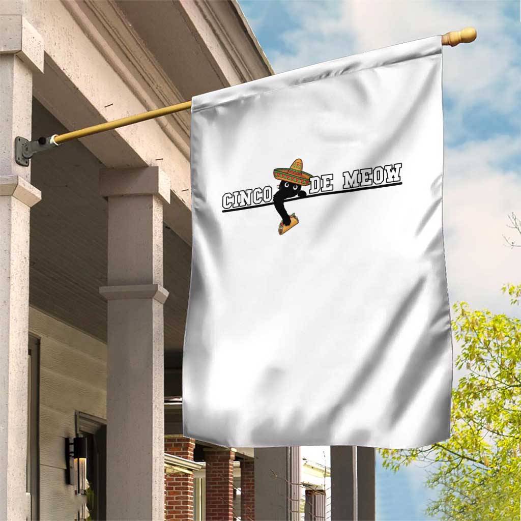 Funny Cinco De Meow Garden Flag Cute Black Cat Eating Taco TS12 Print Your Wear