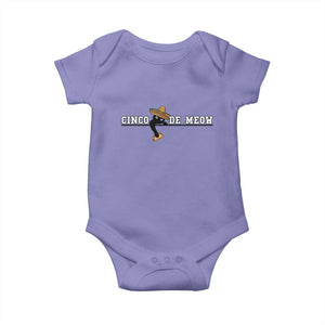 Funny Cinco De Meow Baby Onesie Cute Black Cat Eating Taco TS12 Violet Print Your Wear