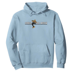 Funny Cinco De Meow Hoodie Cute Black Cat Eating Taco TS12 Light Blue Print Your Wear
