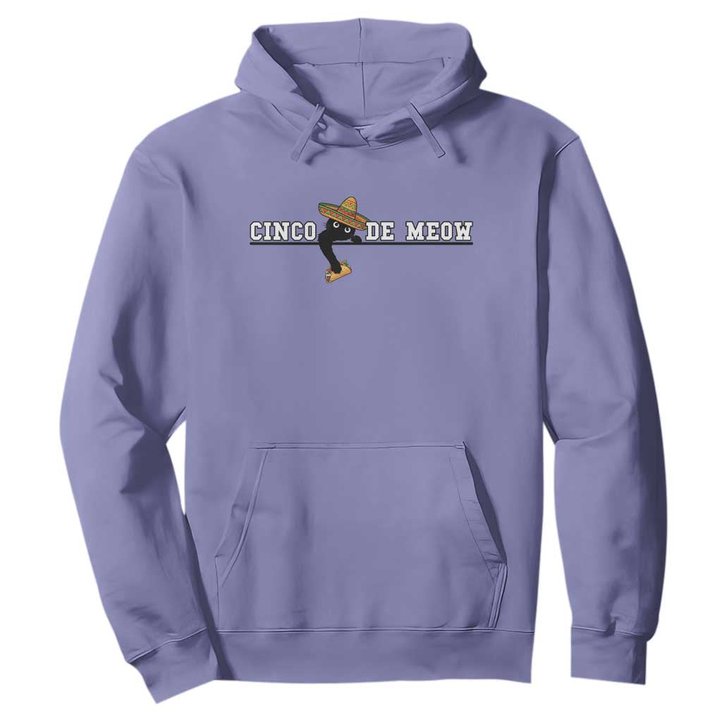 Funny Cinco De Meow Hoodie Cute Black Cat Eating Taco TS12 Violet Print Your Wear