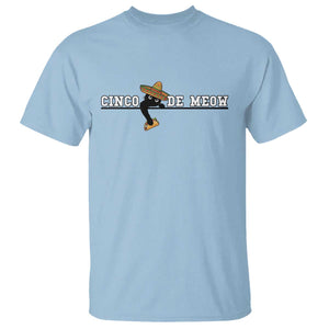 Funny Cinco De Meow T Shirt Cute Black Cat Eating Taco TS12 Light Blue Print Your Wear
