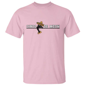 Funny Cinco De Meow T Shirt Cute Black Cat Eating Taco TS12 Light Pink Print Your Wear