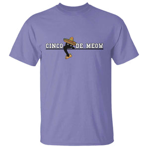 Funny Cinco De Meow T Shirt Cute Black Cat Eating Taco TS12 Violet Print Your Wear