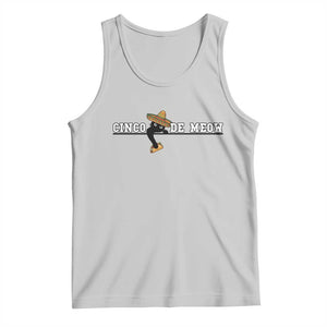 Funny Cinco De Meow Tank Top Cute Black Cat Eating Taco TS12 Ash Print Your Wear