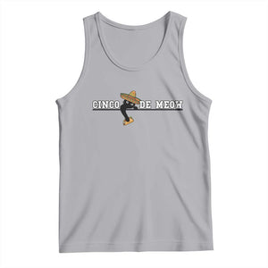 Funny Cinco De Meow Tank Top Cute Black Cat Eating Taco TS12 Athletic Heather Print Your Wear