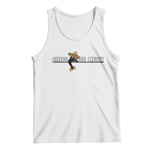 Funny Cinco De Meow Tank Top Cute Black Cat Eating Taco TS12 White Print Your Wear
