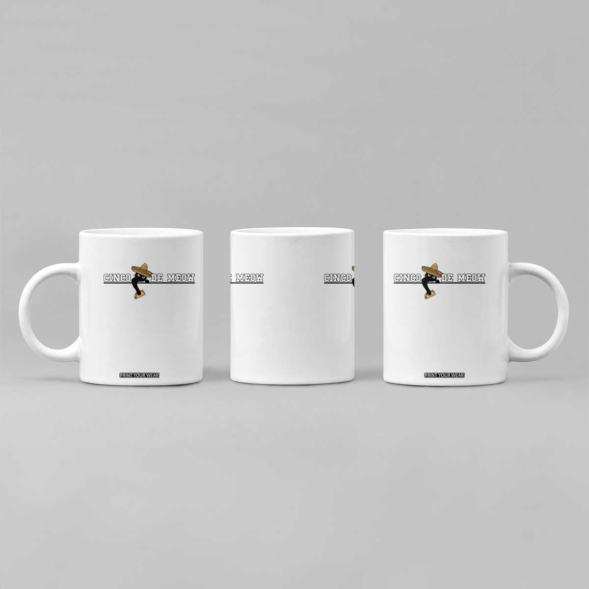 Funny Cinco De Meow Coffee Mug Cute Black Cat Eating Taco TS12 Print Your Wear