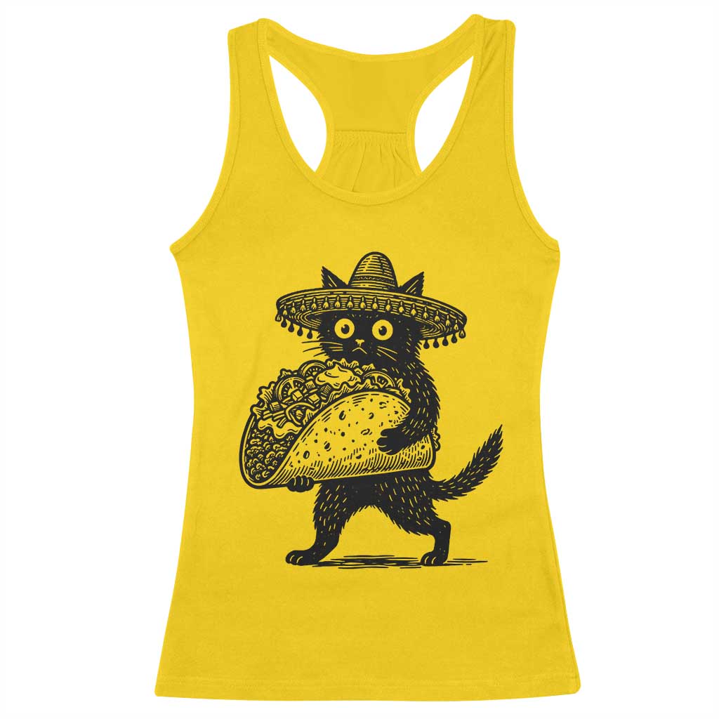 Funny Cinco De Mayo Black Cat With Taco Racerback Tank Top Mexican Food Gift TS12 Daisy Print Your Wear
