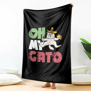 Funny Cinco De Mayo Drunk Cat Throw Blanket Oh My Gato TS12 Print Your Wear