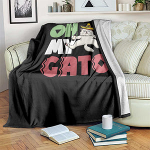 Funny Cinco De Mayo Drunk Cat Throw Blanket Oh My Gato TS12 Print Your Wear