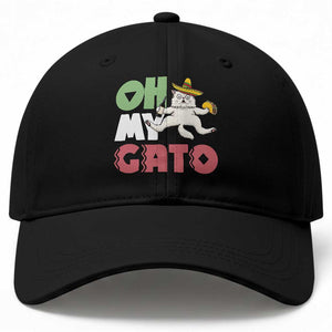 Funny Cinco De Mayo Drunk Cat Baseball Cap Oh My Gato TS12 Print Your Wear