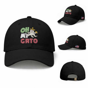 Funny Cinco De Mayo Drunk Cat Baseball Cap Oh My Gato TS12 Baseball Cap Universal Fit Black Print Your Wear
