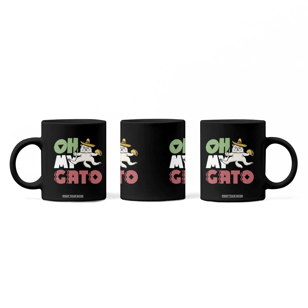 Funny Cinco De Mayo Drunk Cat Coffee Mug Oh My Gato TS12 Print Your Wear
