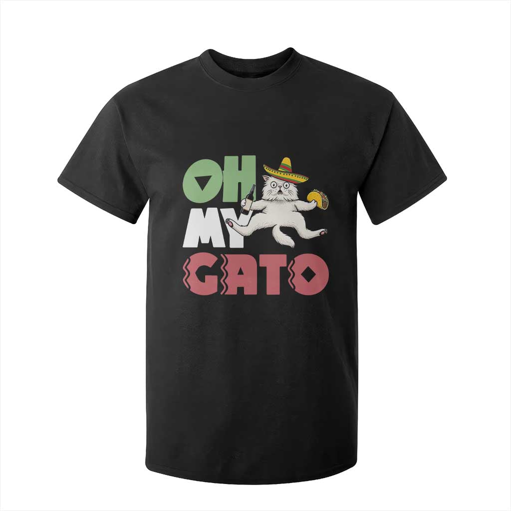 Funny Cinco De Mayo Drunk Cat T Shirt For Kid Oh My Gato TS12 Black Print Your Wear