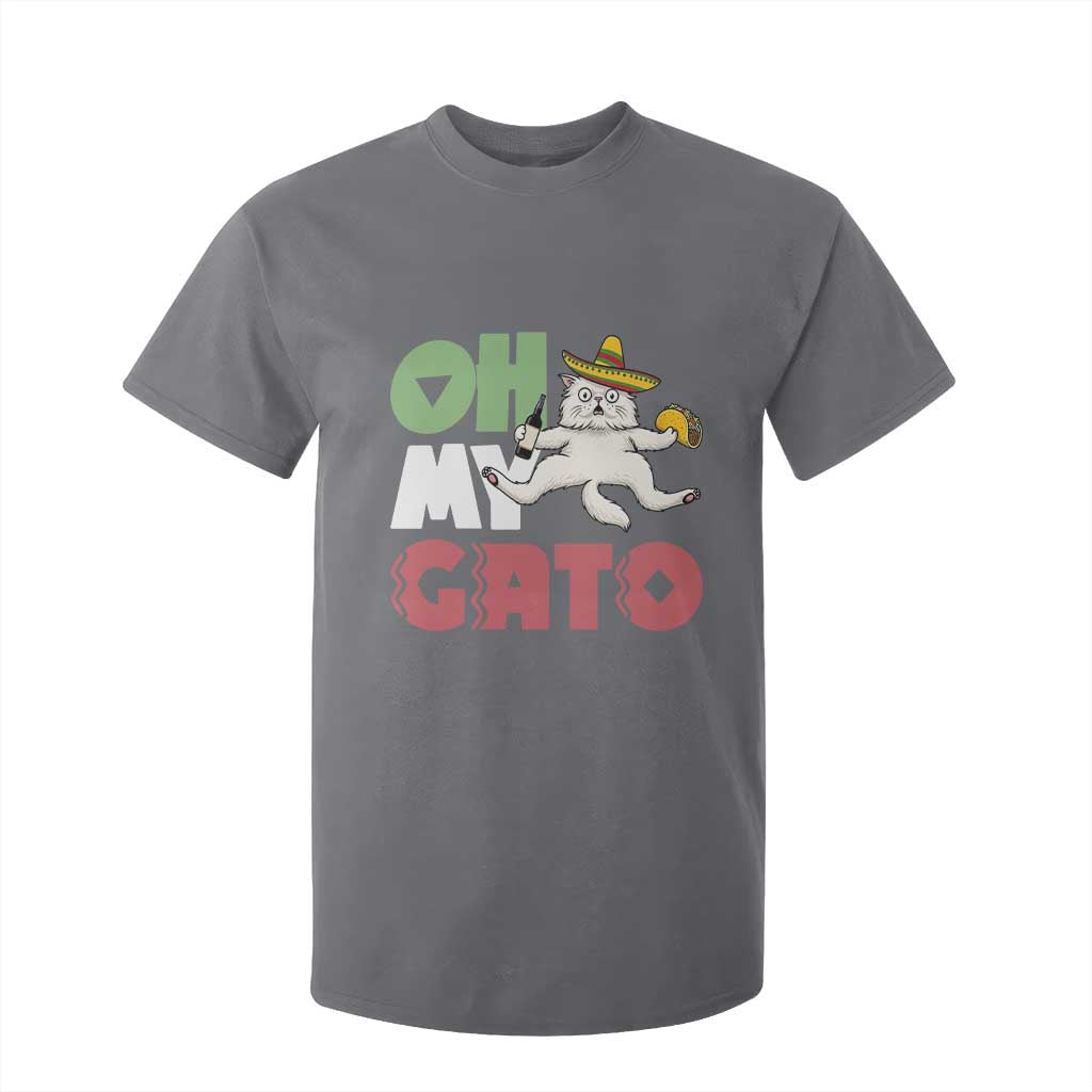 Funny Cinco De Mayo Drunk Cat T Shirt For Kid Oh My Gato TS12 Charcoal Print Your Wear