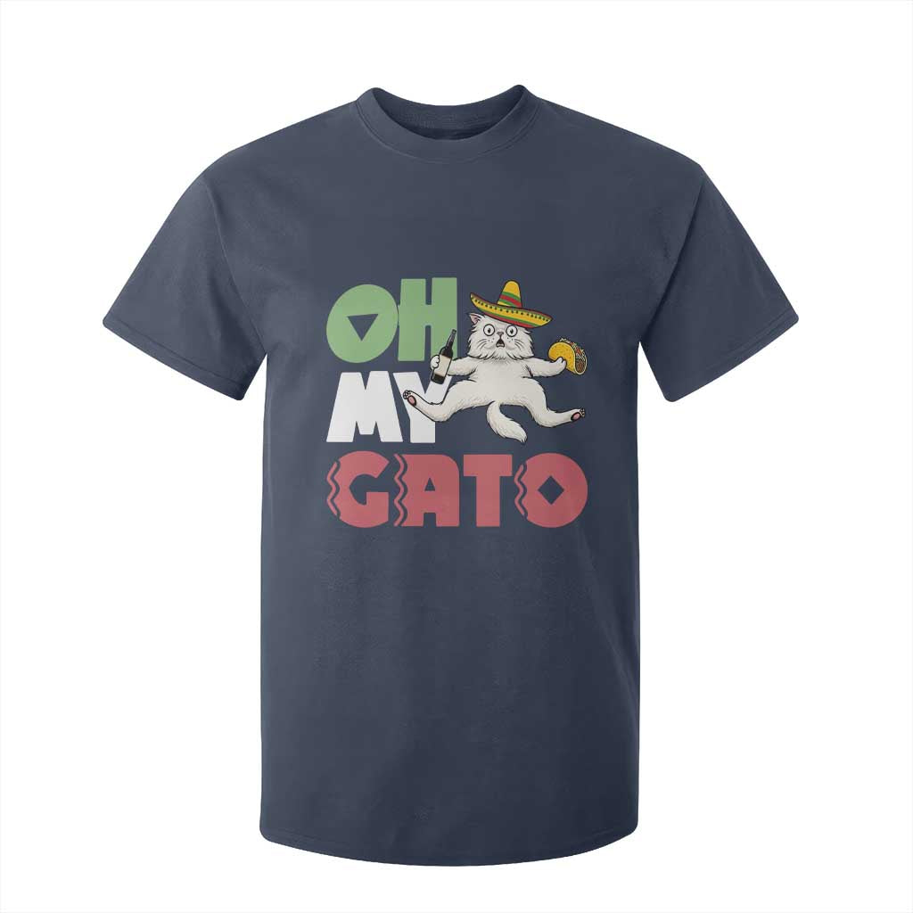 Funny Cinco De Mayo Drunk Cat T Shirt For Kid Oh My Gato TS12 Navy Print Your Wear