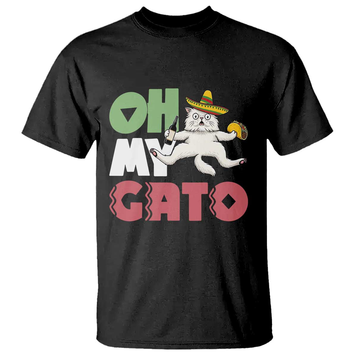 Funny Cinco De Mayo Drunk Cat T Shirt Oh My Gato TS12 Black Print Your Wear