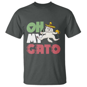 Funny Cinco De Mayo Drunk Cat T Shirt Oh My Gato TS12 Dark Heather Print Your Wear