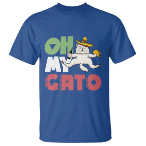 Funny Cinco De Mayo Drunk Cat T Shirt Oh My Gato TS12 Royal Blue Print Your Wear