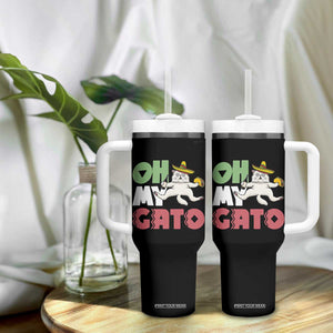 Funny Cinco De Mayo Drunk Cat Tumbler With Handle Oh My Gato TS12 Print Your Wear