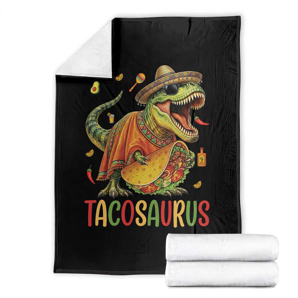 Cinco De Mayo Tacosaurus Throw Blanket Funny Dinosaur Taco Lover Gift TS12 Black Print Your Wear