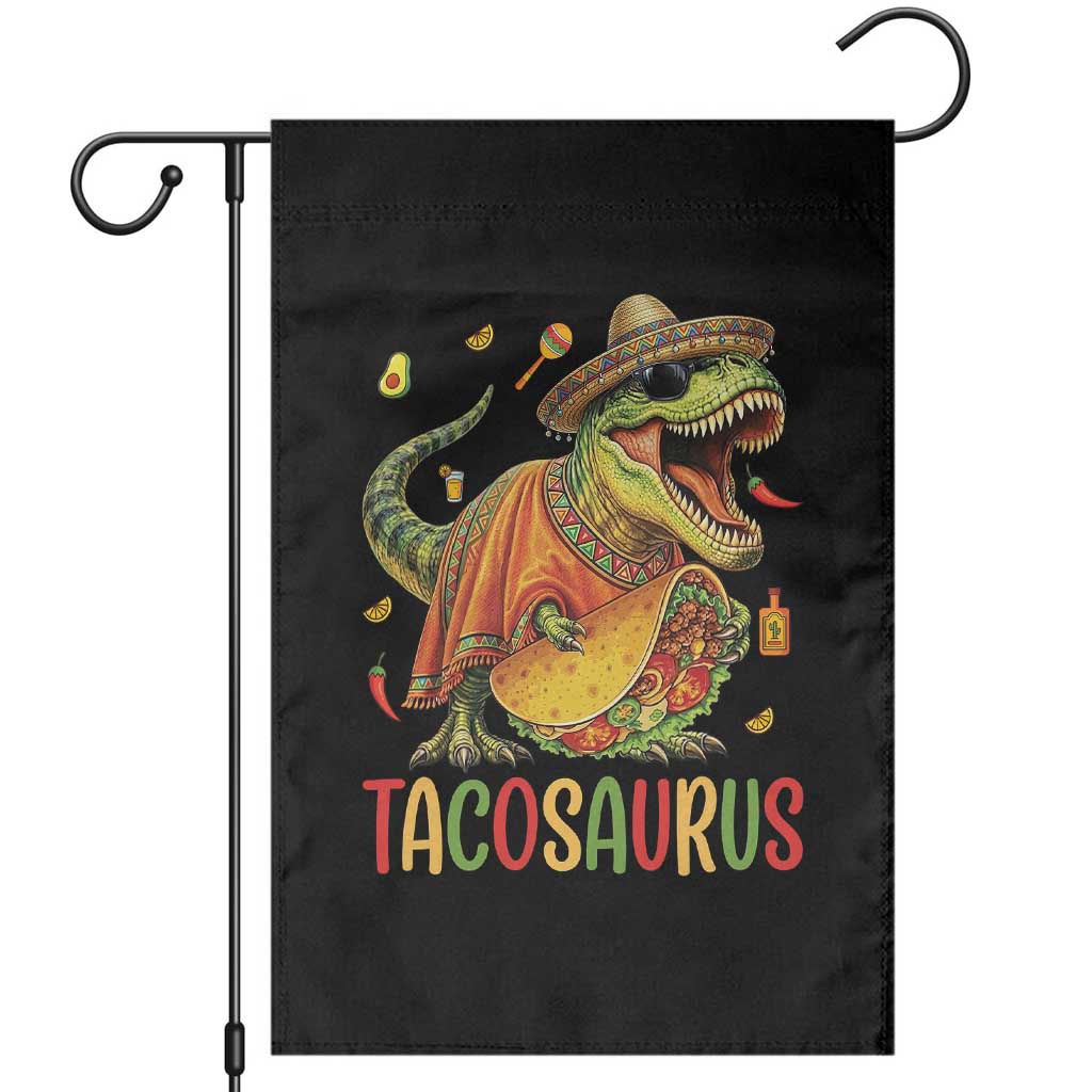 Cinco De Mayo Tacosaurus Garden Flag Funny Dinosaur Taco Lover Gift TS12 Black Print Your Wear