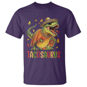Cinco De Mayo Tacosaurus T Shirt Funny Dinosaur Taco Lover Gift TS12 Purple Print Your Wear