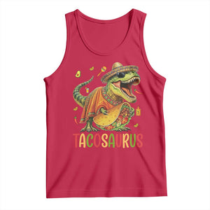 Cinco De Mayo Tacosaurus Tank Top Funny Dinosaur Taco Lover Gift TS12 Red Print Your Wear