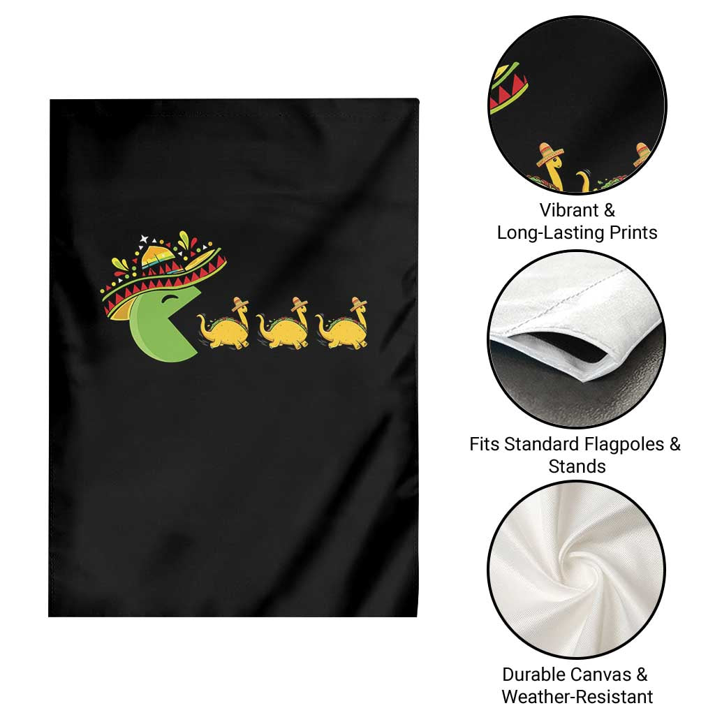 Funny Retro Game Tacosaurus Garden Flag Cinco De Mayo Taco Lover Gift TS12 Print Your Wear
