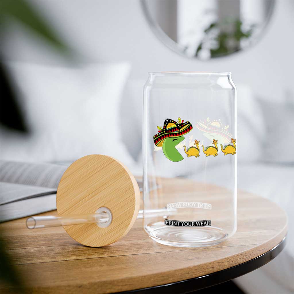 Funny Retro Game Tacosaurus Glass Can Cinco De Mayo Taco Lover Gift TS12 Print Your Wear