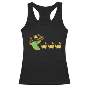 Funny Retro Game Tacosaurus Racerback Tank Top Cinco De Mayo Taco Lover Gift TS12 Black Print Your Wear