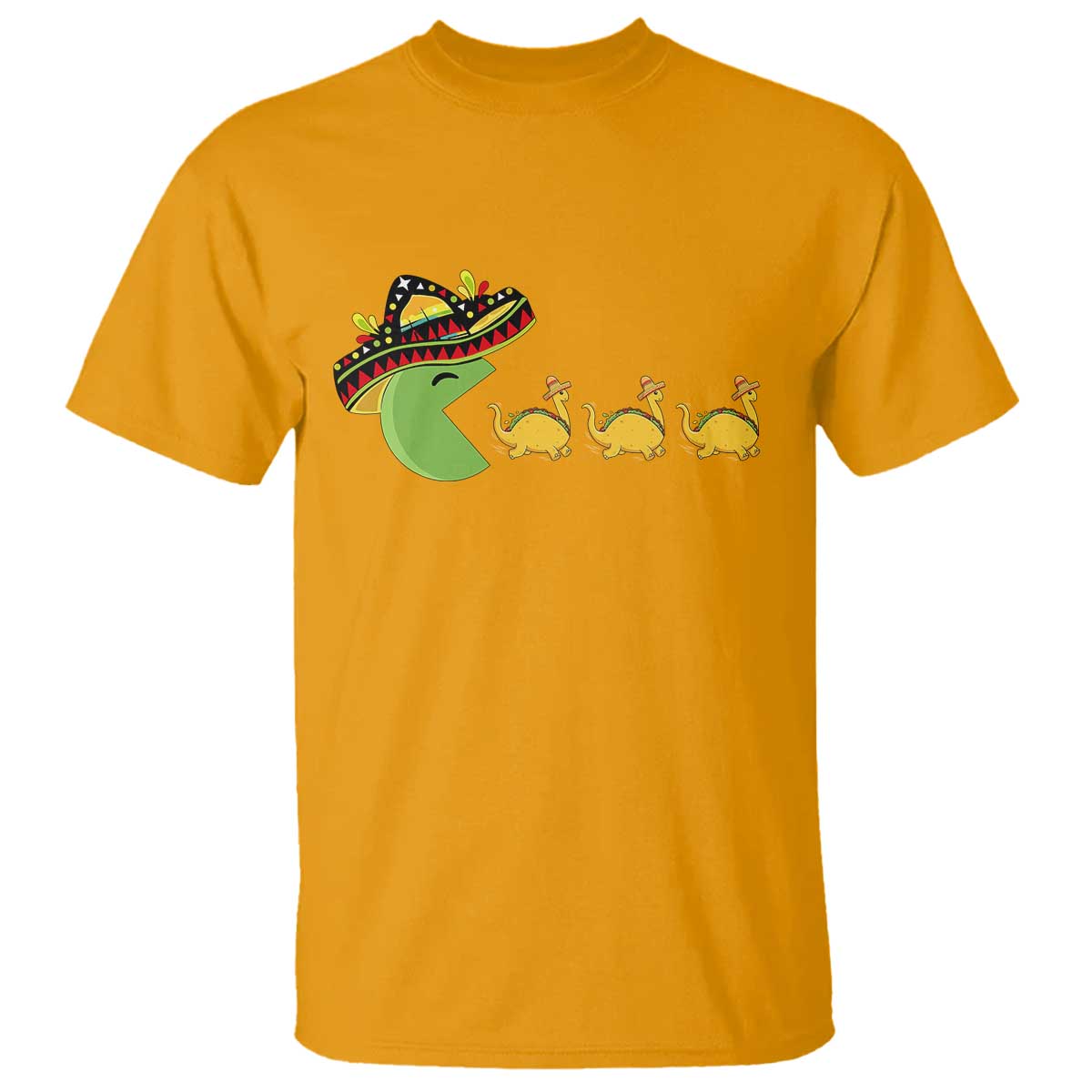 Funny Retro Game Tacosaurus T Shirt Cinco De Mayo Taco Lover Gift TS12 Gold Print Your Wear
