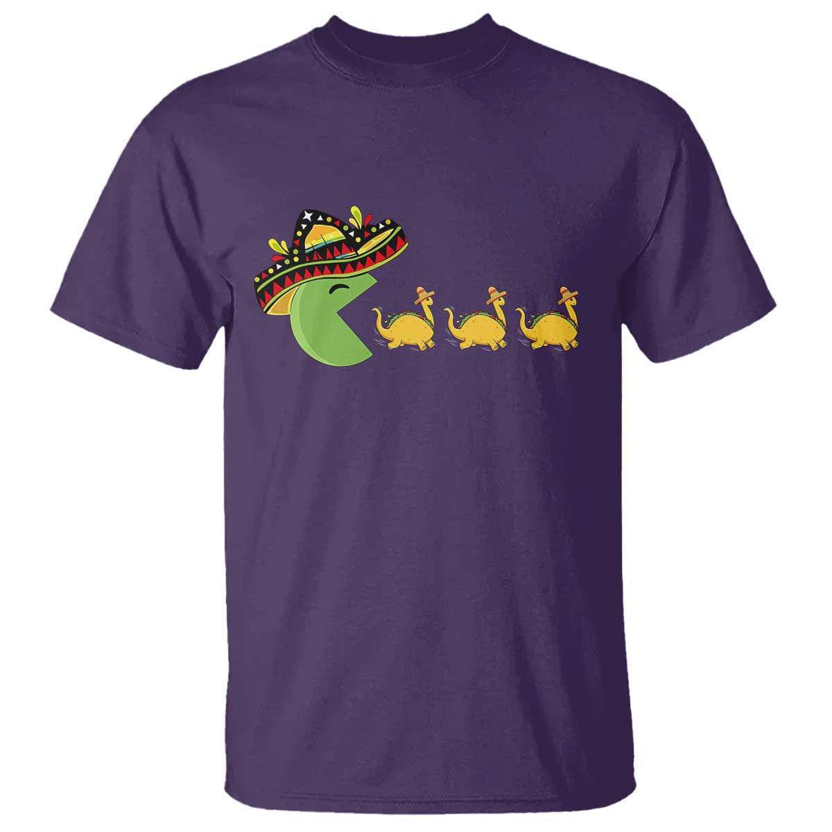 Funny Retro Game Tacosaurus T Shirt Cinco De Mayo Taco Lover Gift TS12 Purple Print Your Wear