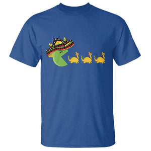 Funny Retro Game Tacosaurus T Shirt Cinco De Mayo Taco Lover Gift TS12 Royal Blue Print Your Wear
