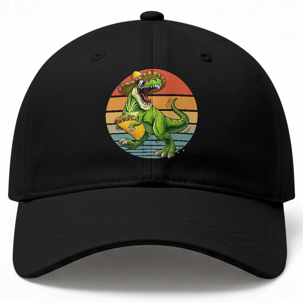 Vintage Dinosaur Taco Lover Baseball Cap Cinco De Mayo Gift TS12 Print Your Wear