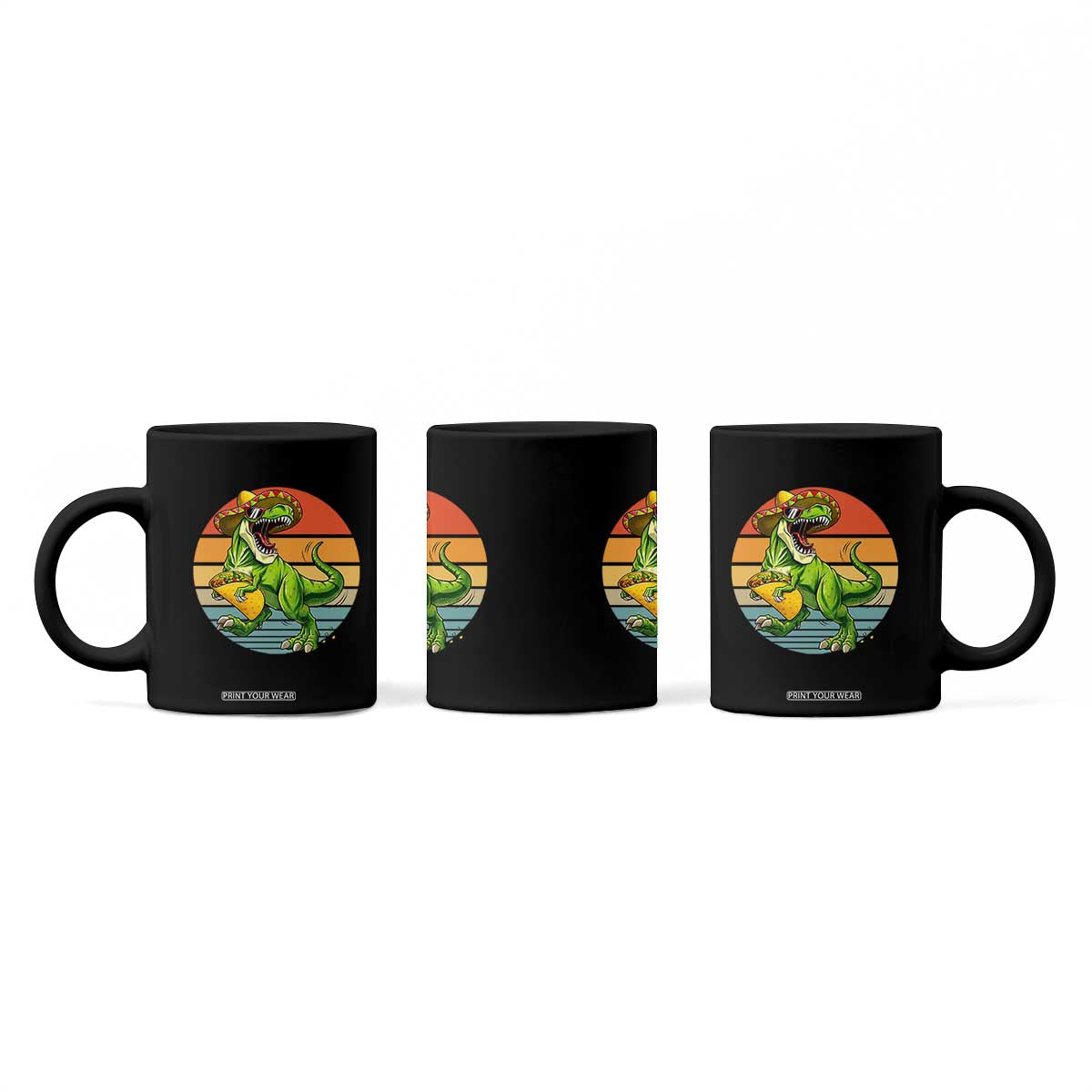 Vintage Dinosaur Taco Lover Coffee Mug Cinco De Mayo Gift TS12 Print Your Wear