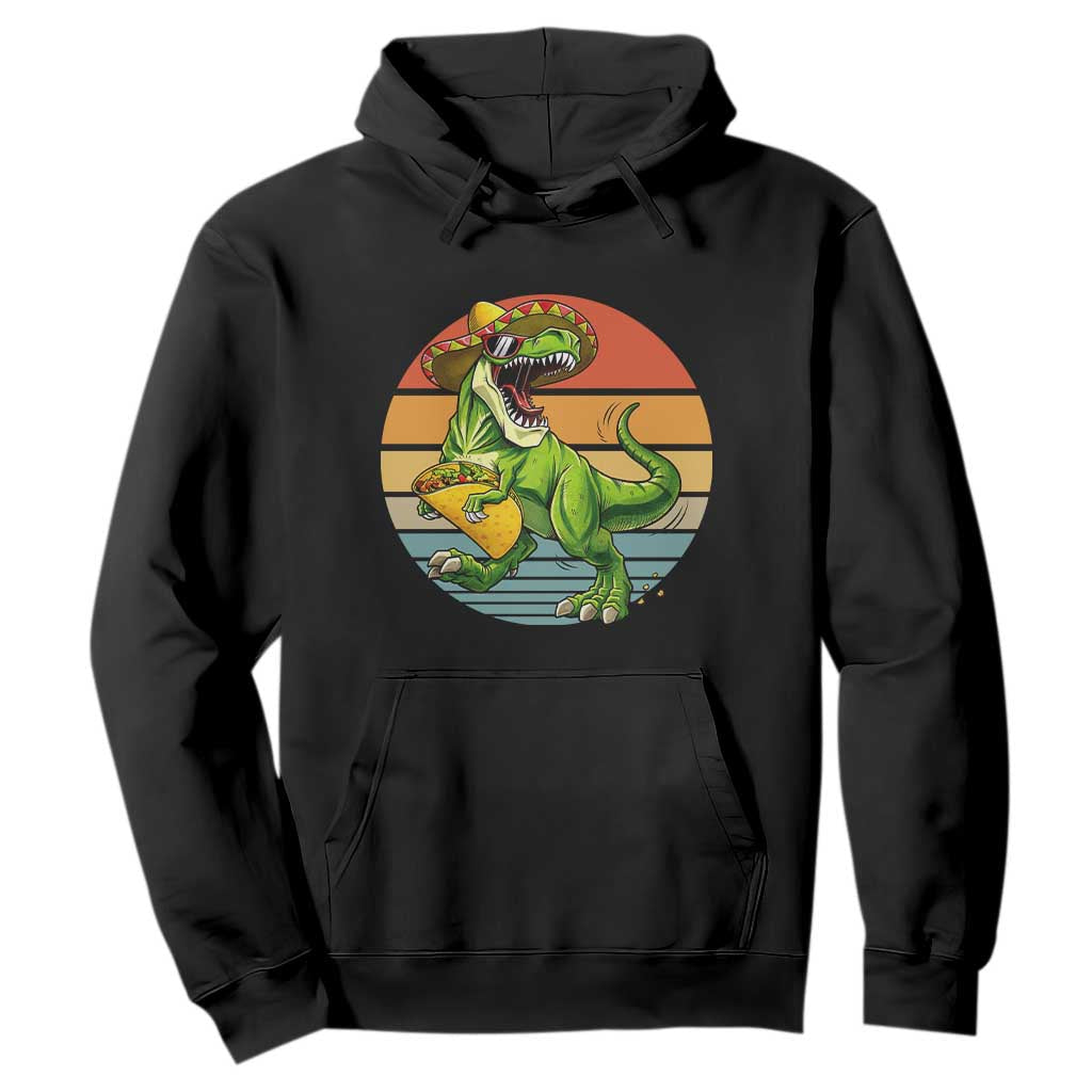 Vintage Dinosaur Taco Lover Hoodie Cinco De Mayo Gift TS12 Black Print Your Wear