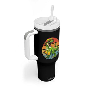 Vintage Dinosaur Taco Lover Tumbler With Handle Cinco De Mayo Gift TS12 Print Your Wear