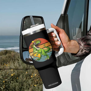 Vintage Dinosaur Taco Lover Tumbler With Handle Cinco De Mayo Gift TS12 Print Your Wear