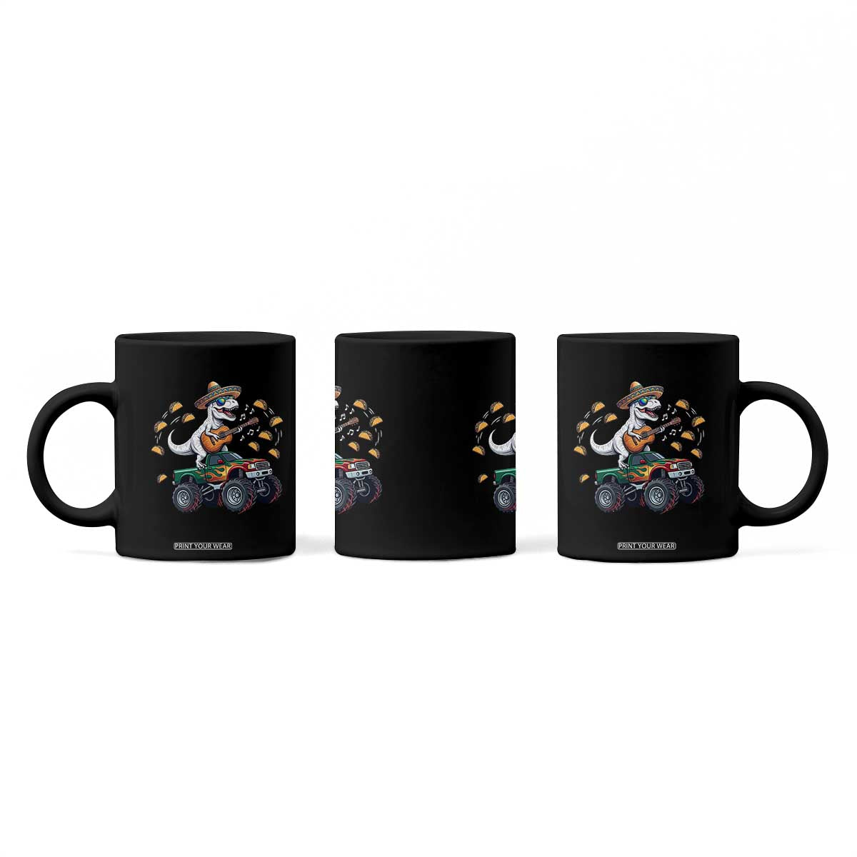 Funny Cinco De Mayo Dinosaur Monster Truck Coffee Mug Taco Lover Gift TS12 Print Your Wear