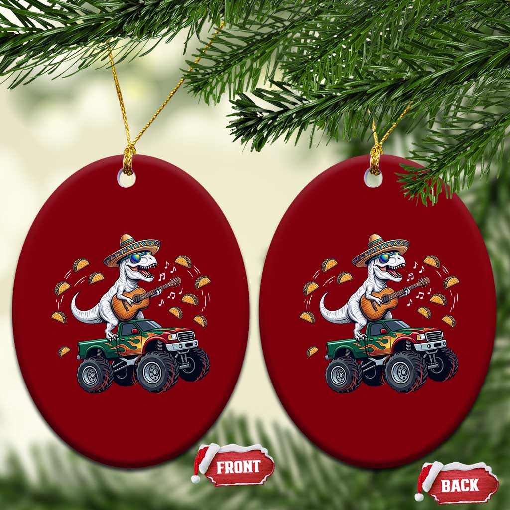 Funny Cinco De Mayo Dinosaur Monster Truck Ceramic Ornament Taco Lover Gift TS12 Print Your Wear