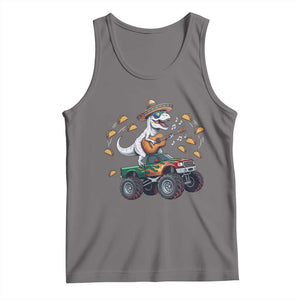Funny Cinco De Mayo Dinosaur Monster Truck Tank Top Taco Lover Gift TS12 Deep Heather Print Your Wear