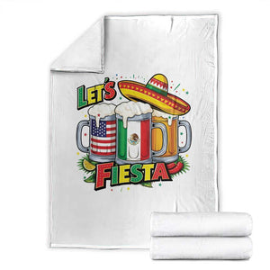 Funny Beer Drinking Cinco De Mayo Party Gift Throw Blanket Lets Fiesta TS12 White Print Your Wear