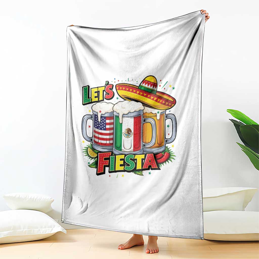 Funny Beer Drinking Cinco De Mayo Party Gift Throw Blanket Lets Fiesta TS12 Print Your Wear