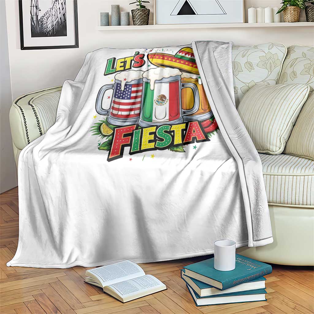 Funny Beer Drinking Cinco De Mayo Party Gift Throw Blanket Lets Fiesta TS12 Print Your Wear
