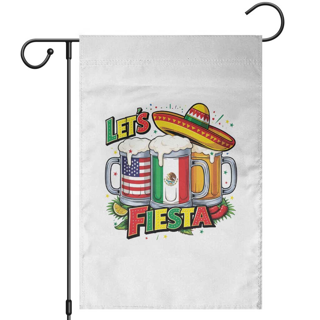 Funny Beer Drinking Cinco De Mayo Party Gift Garden Flag Lets Fiesta TS12 White Print Your Wear