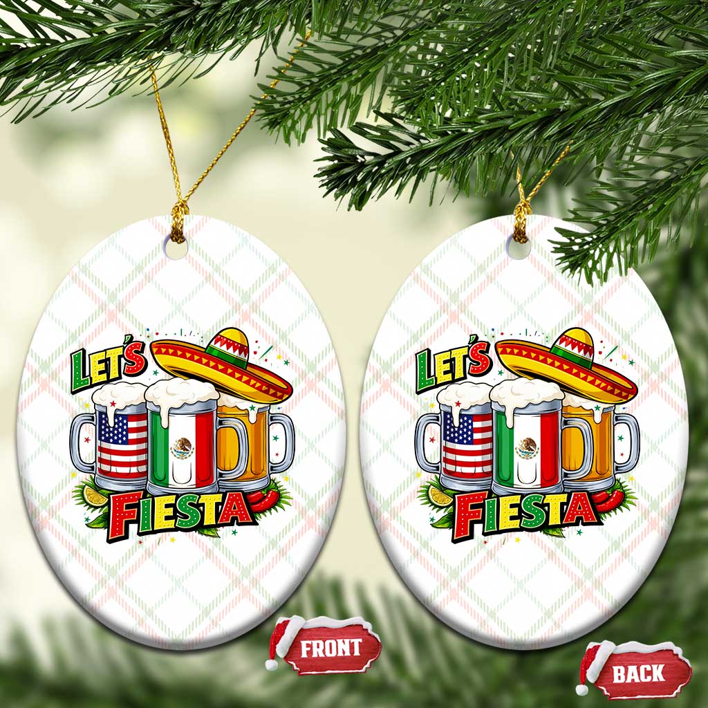 Funny Beer Drinking Cinco De Mayo Party Gift Ceramic Ornament Lets Fiesta TS12 Print Your Wear