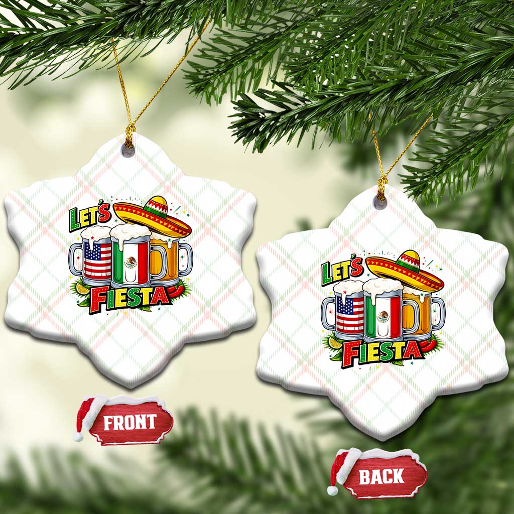 Funny Beer Drinking Cinco De Mayo Party Gift Ceramic Ornament Lets Fiesta TS12 Print Your Wear
